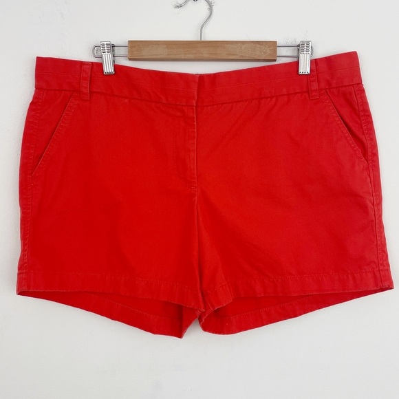 J. Crew Orange Red Chino Shorts Pants Size 16 - Picture 1 of 8